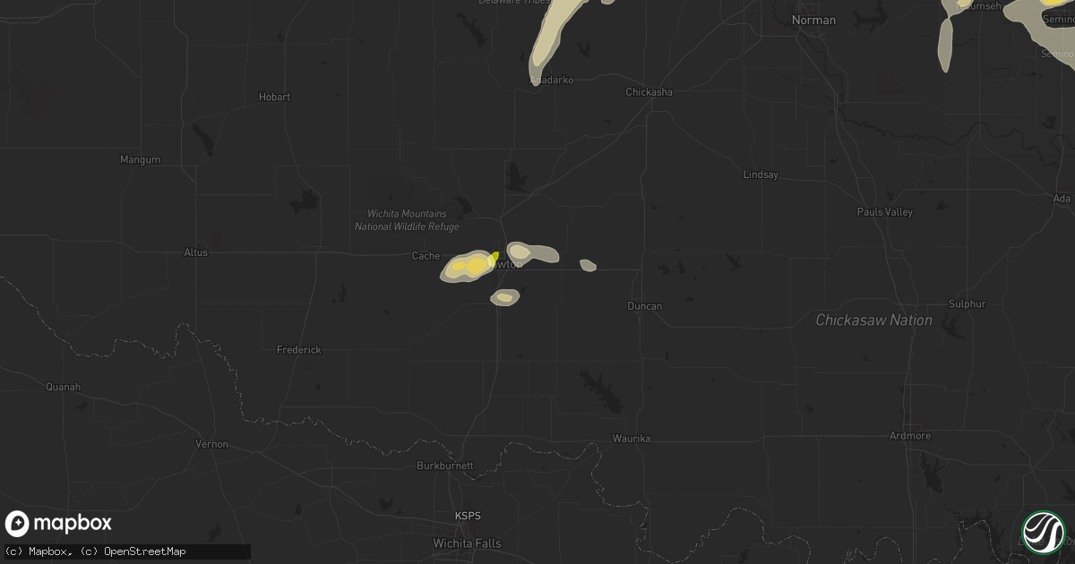 Hail map in Lawton, OK on March 31, 2015