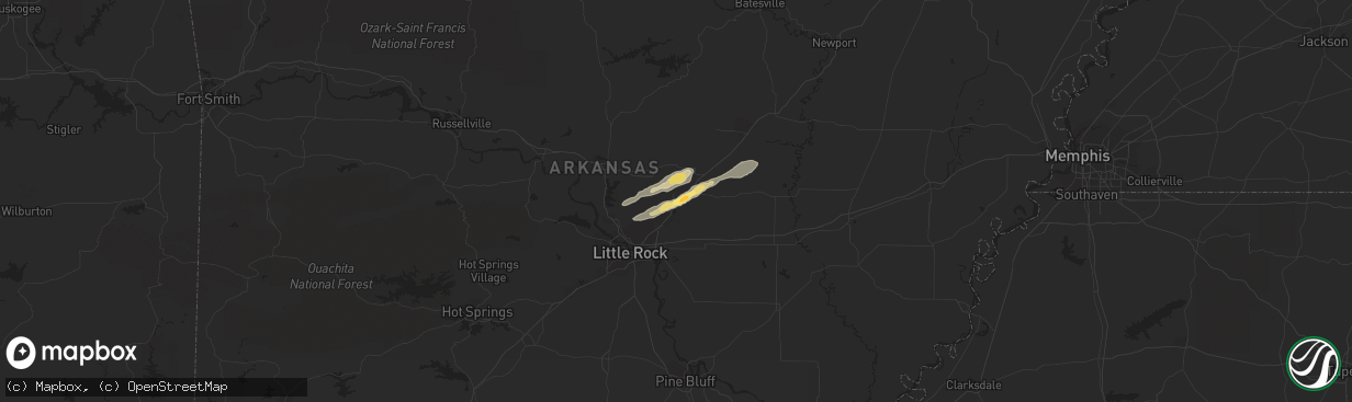 Hail map in Cabot, AR on March 31, 2016