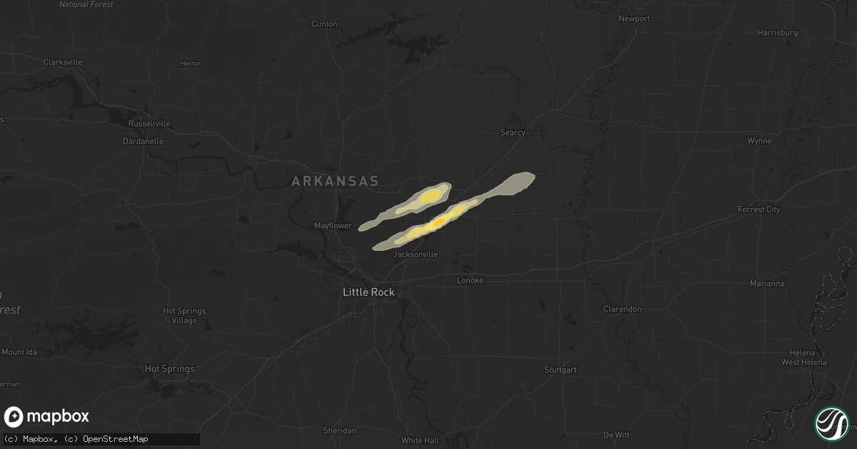 Hail map in Cabot, AR on March 31, 2016
