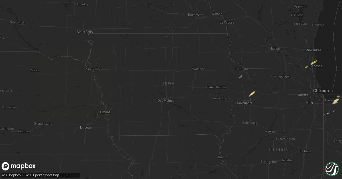 Hail map in Iowa on March 31, 2016