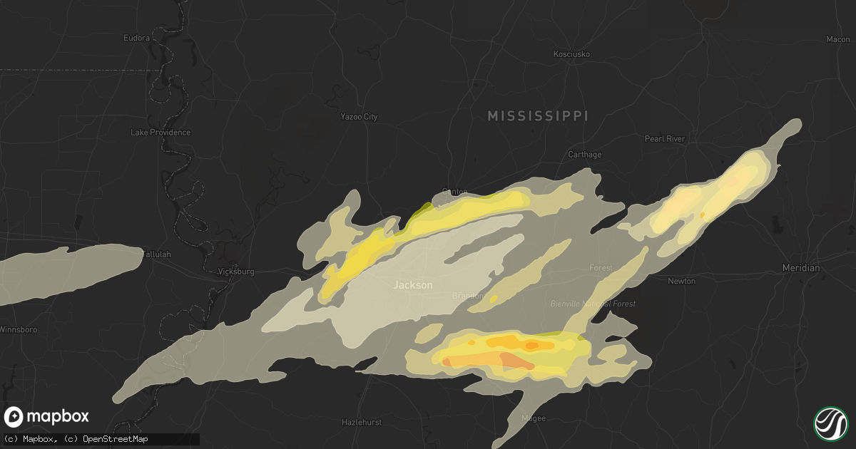 Hail map in Madison, MS on March 31, 2016