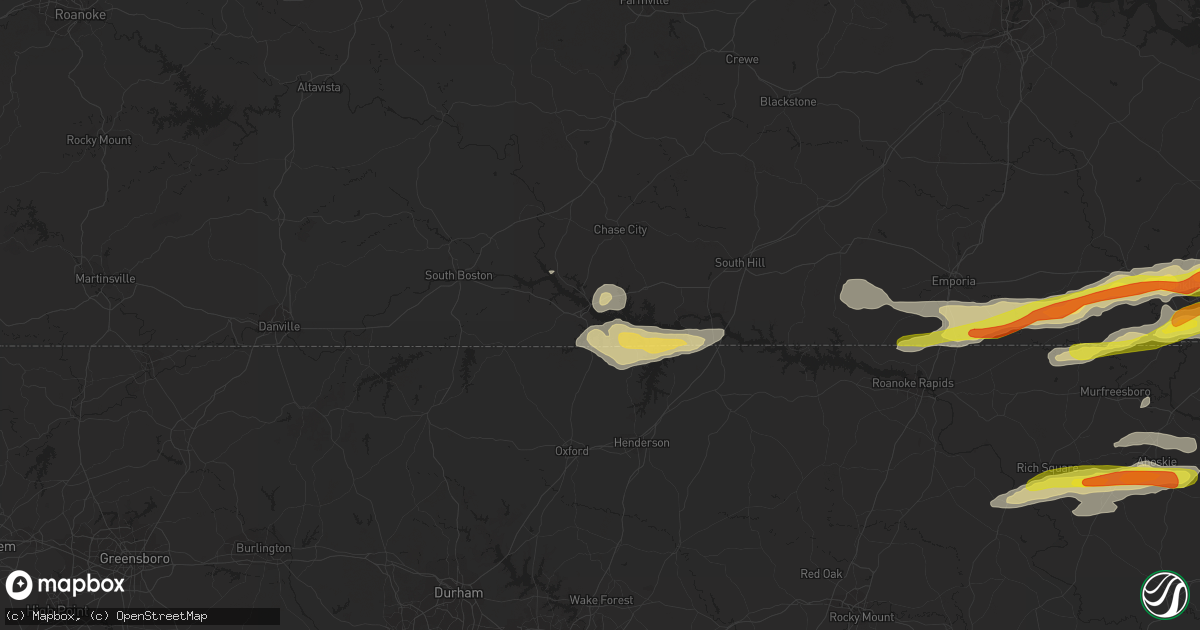 Hail map in Clarksville, VA on March 31, 2017