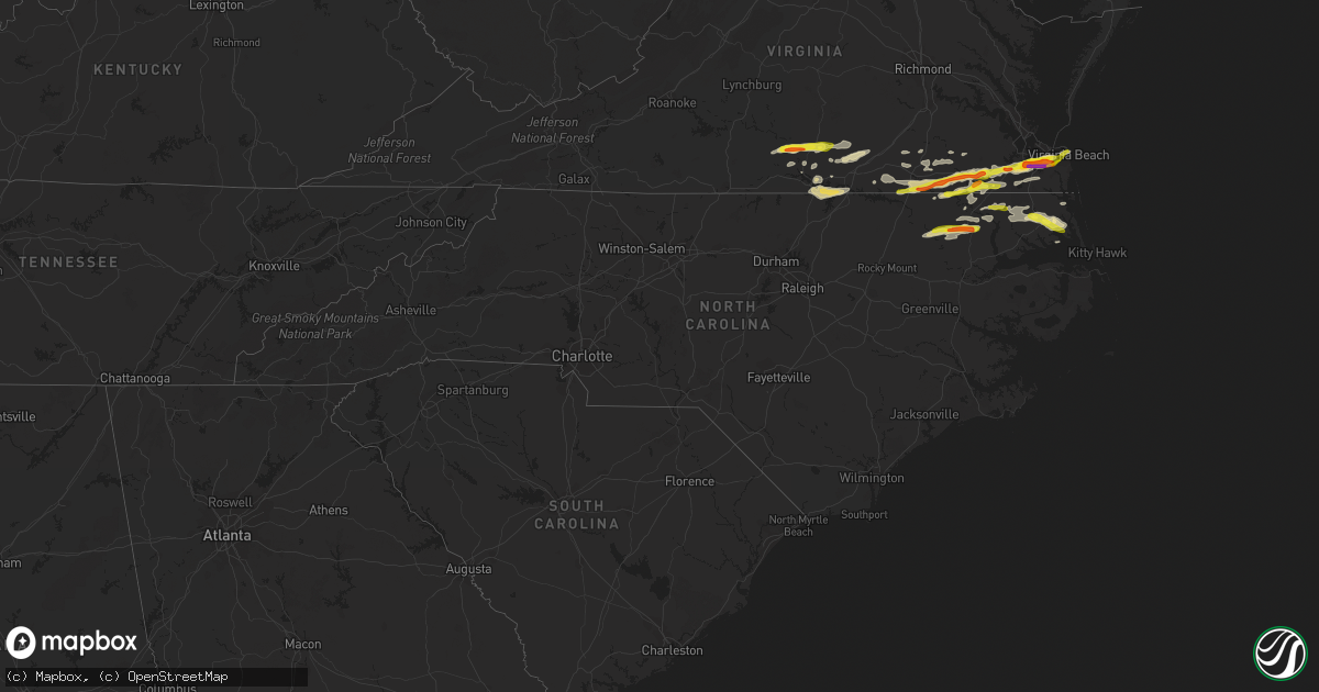 Hail map in North Carolina on March 31, 2017