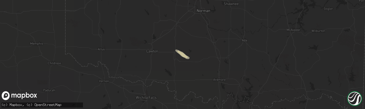 Hail map in Duncan, OK on March 31, 2018