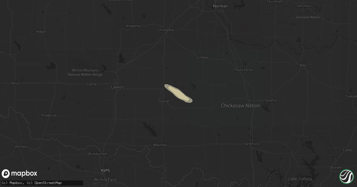 Hail map in Duncan, OK on March 31, 2018