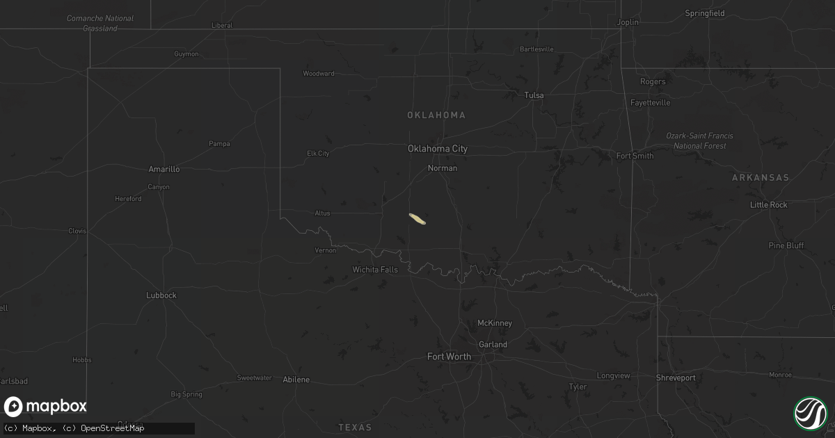 Hail map on March 31, 2018