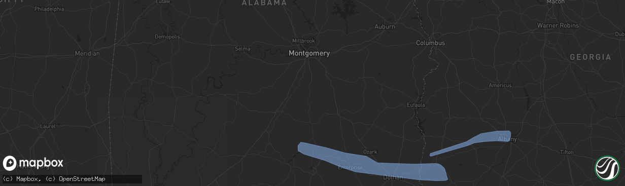 Hail map in Albany, GA on March 31, 2020