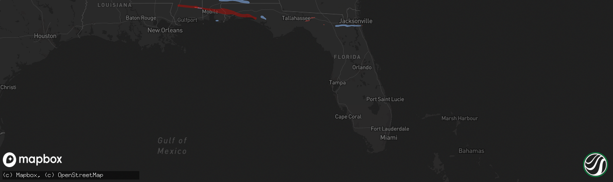 Hail map in Florida on March 31, 2020