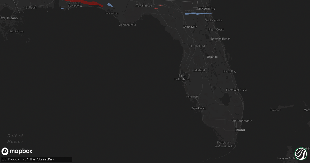 Hail map in Florida on March 31, 2020