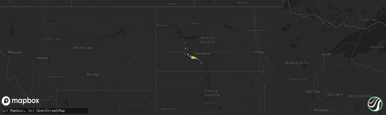 Hail map on March 31, 2020