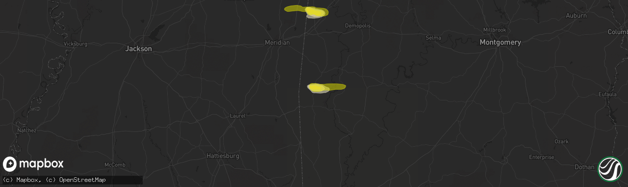 Hail map in Gilbertown, AL on March 31, 2021