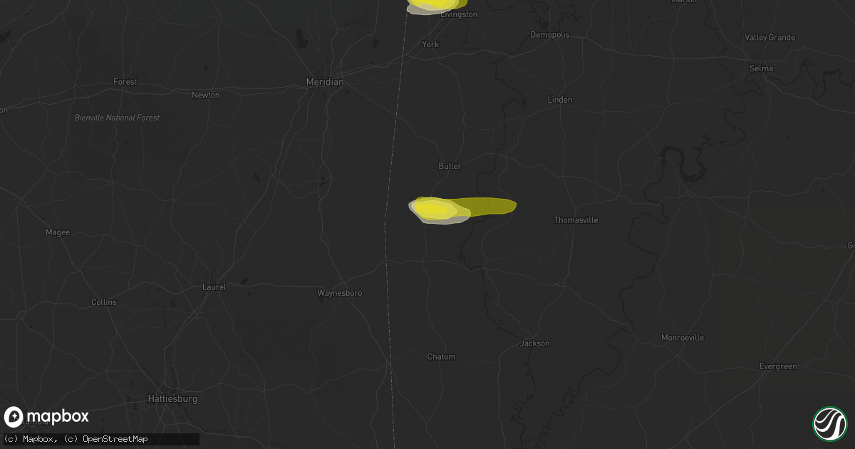 Hail map in Gilbertown, AL on March 31, 2021
