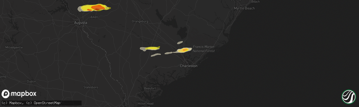 Hail map in Ladson, SC on March 31, 2021