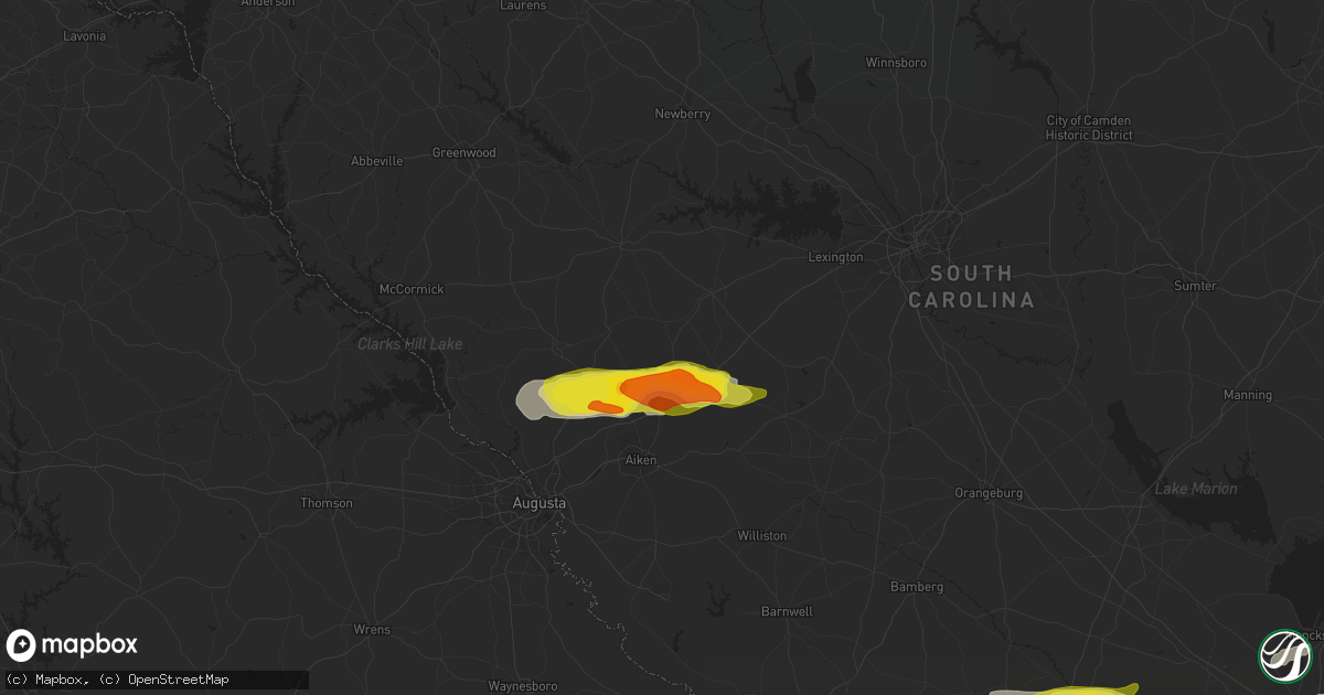 Hail map in Ridge Spring, SC on March 31, 2021