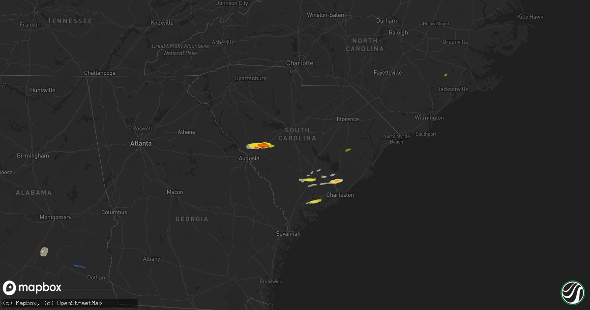 Hail map in South Carolina on March 31, 2021