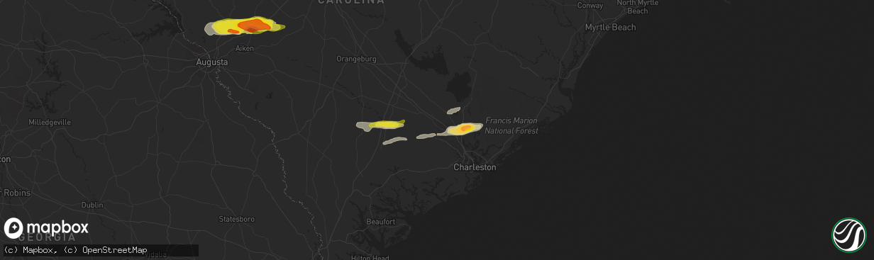 Hail map in Summerville, SC on March 31, 2021