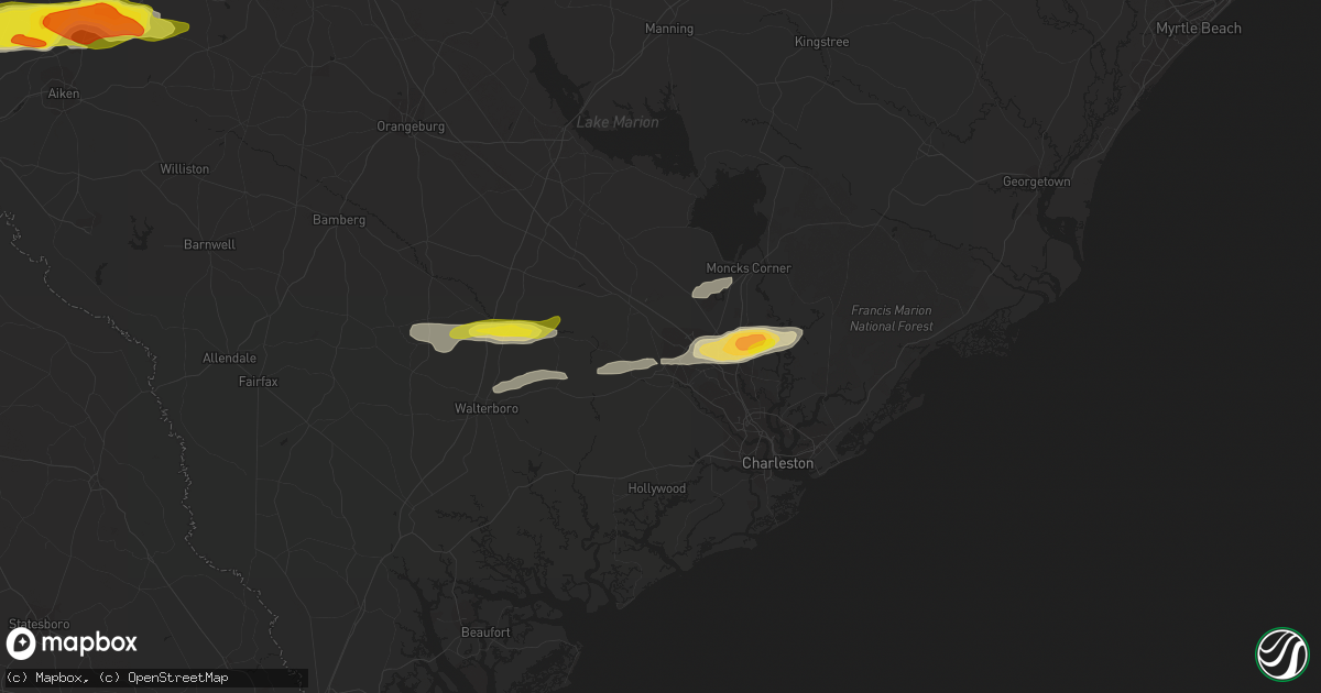 Hail map in Summerville, SC on March 31, 2021