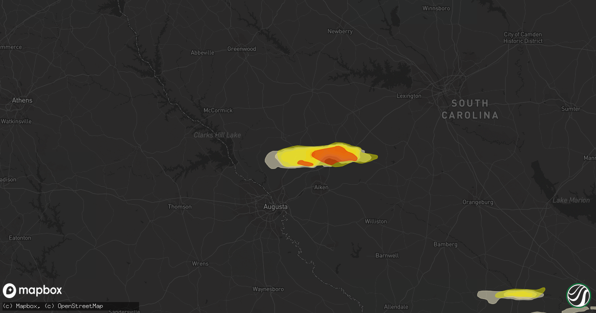 Hail map in Trenton, SC on March 31, 2021