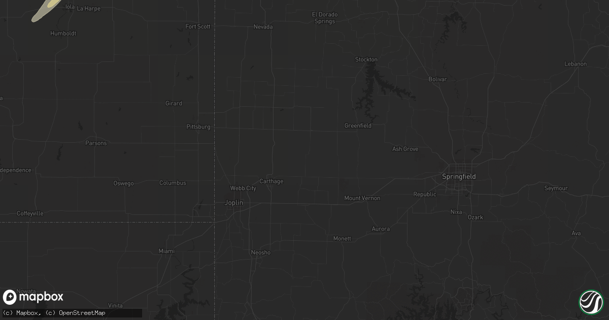 Hail map in Alma, MO on March 31, 2023