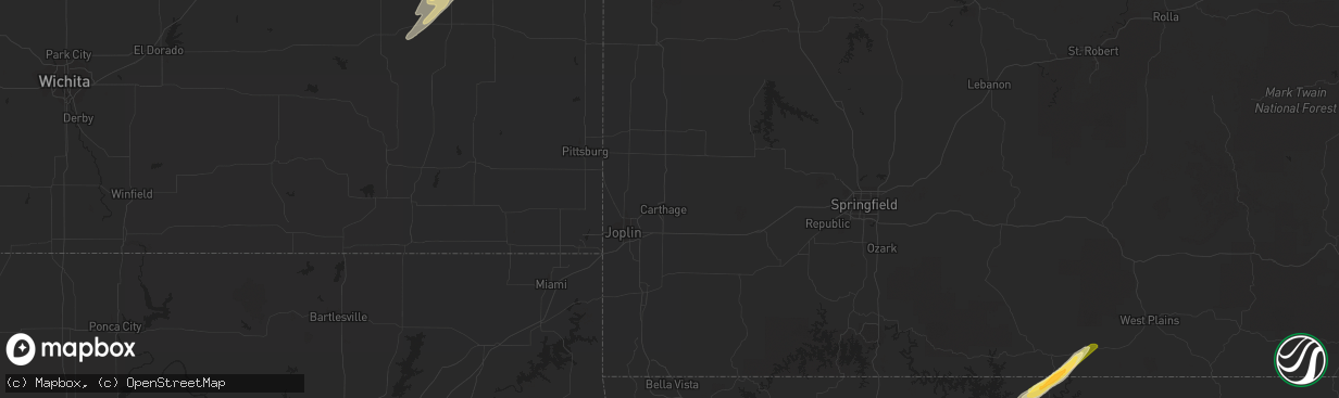 Hail map in Blackburn, MO on March 31, 2023