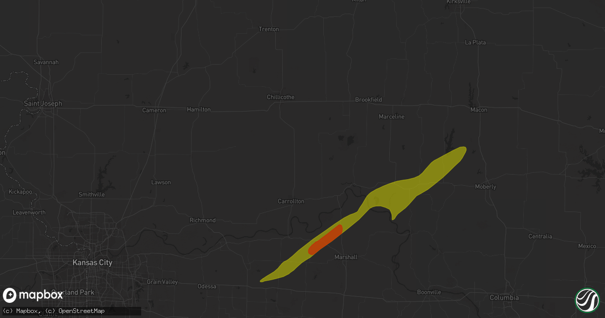 Hail map in Butler, MO on March 31, 2023