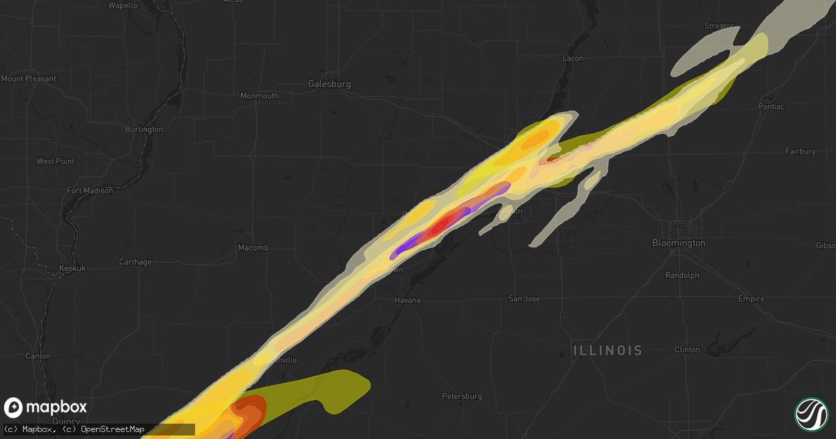 Hail map in Canton, IL on March 31, 2023