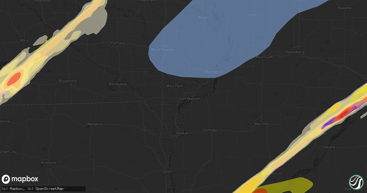 Hail map in Cedar Rapids, IA on March 31, 2023