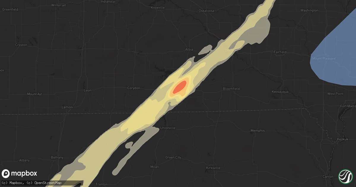 Hail map in Centerville, IA on March 31, 2023