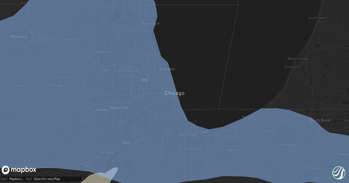 Hail map in Chicago, IL on March 31, 2023