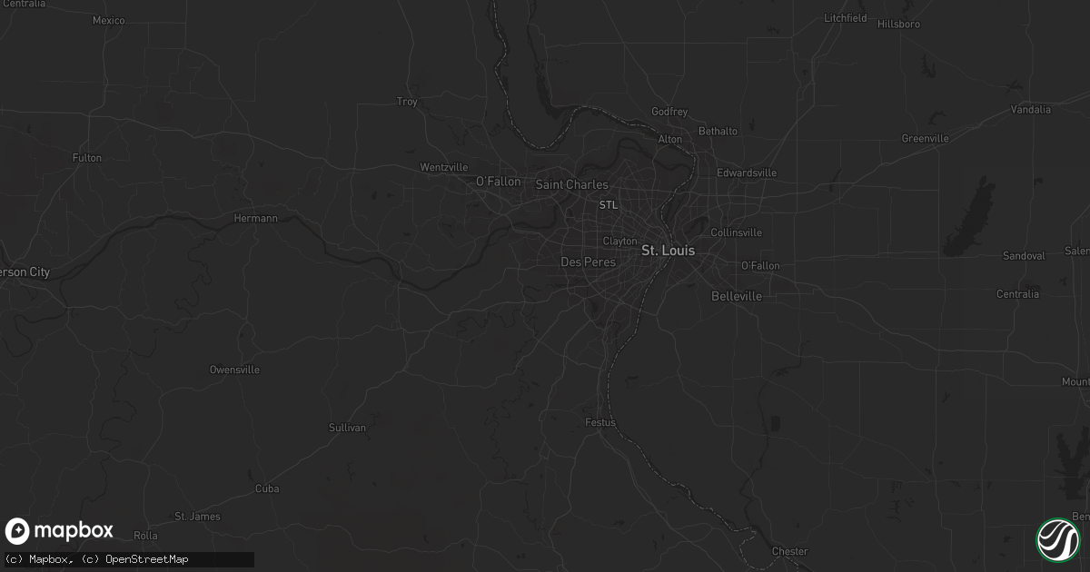 Hail map in Creve Coeur, IL on March 31, 2023
