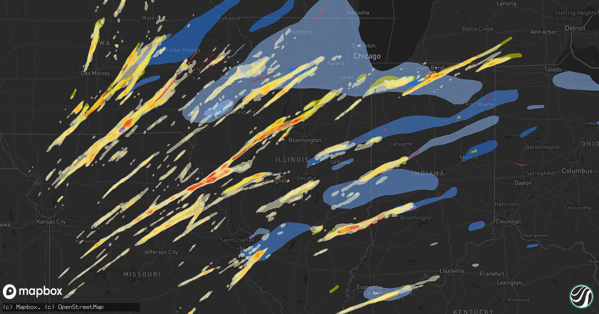 Hail map in Illinois on March 31, 2023