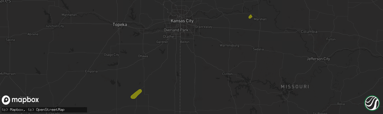 Hail map in Iola, KS on March 31, 2023