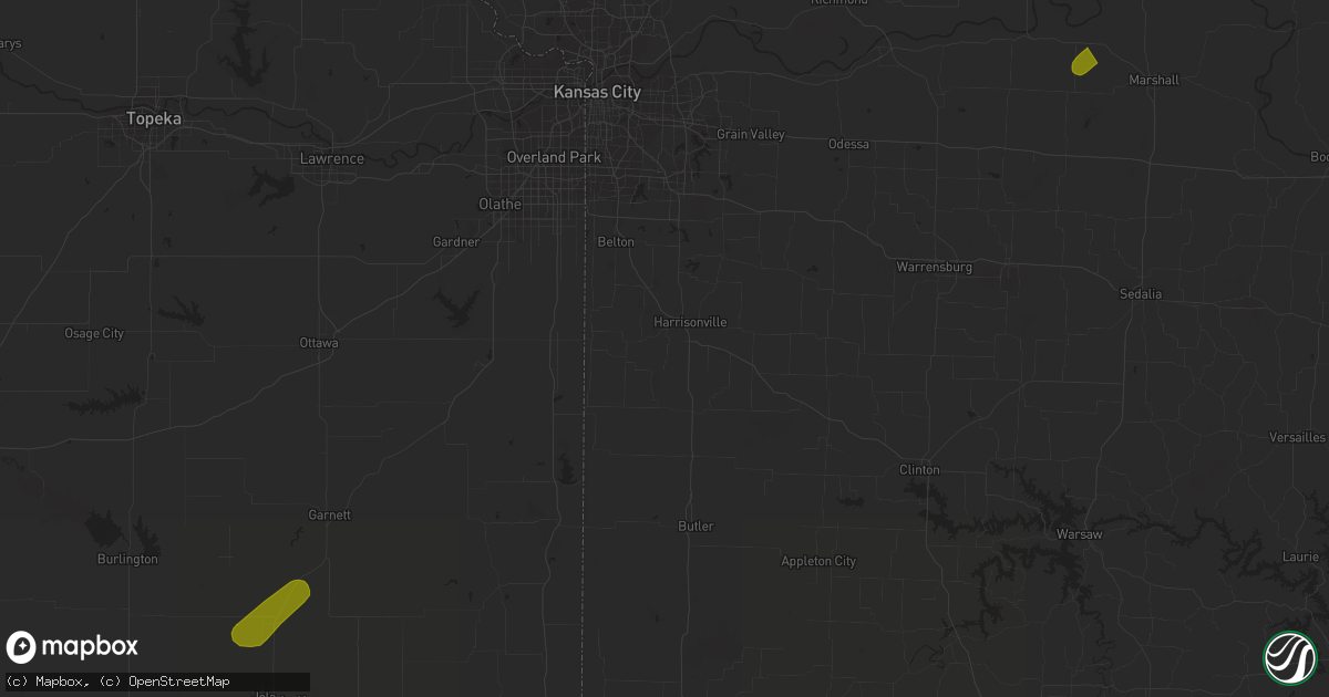 Hail map in Iola, KS on March 31, 2023