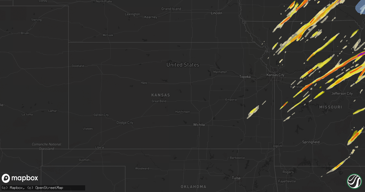 Hail map in Kansas on March 31, 2023