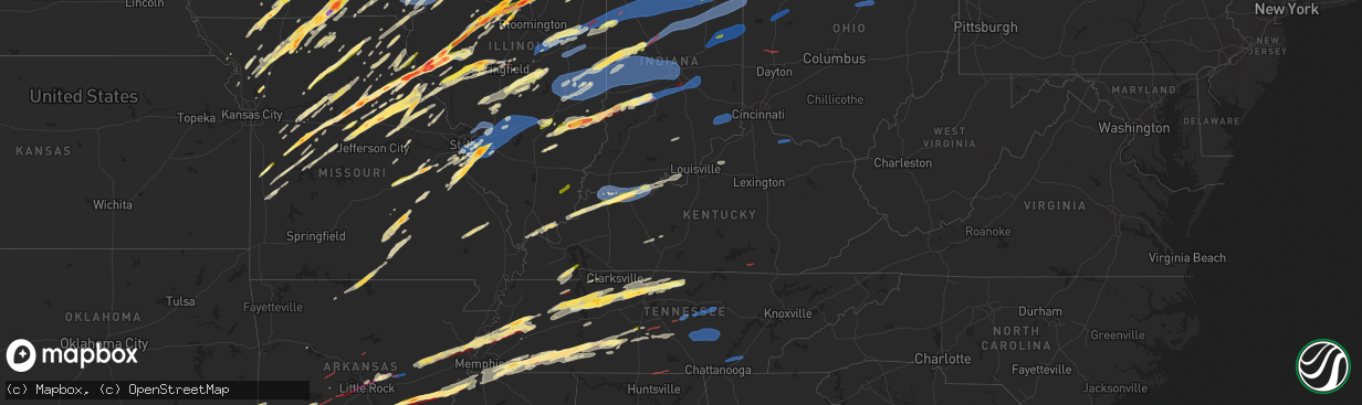 Hail map in Kentucky on March 31, 2023