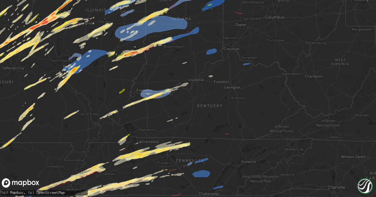 Hail map in Kentucky on March 31, 2023
