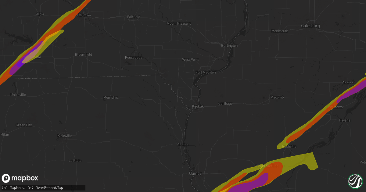Hail map in Marion, IA on March 31, 2023