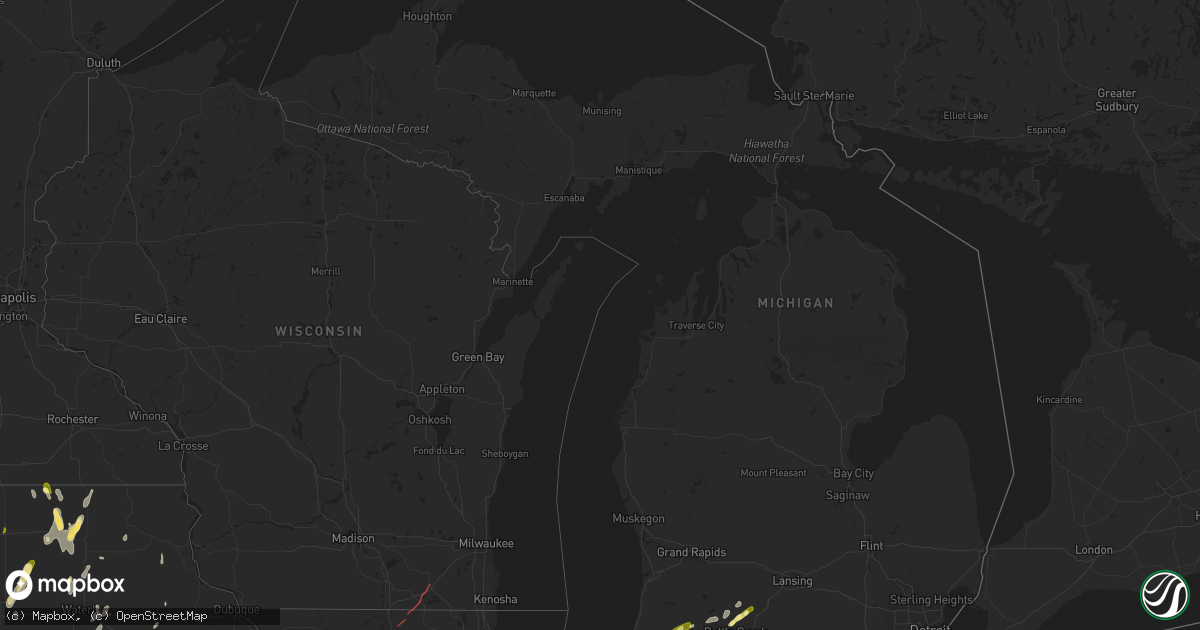 Hail map in Michigan on March 31, 2023