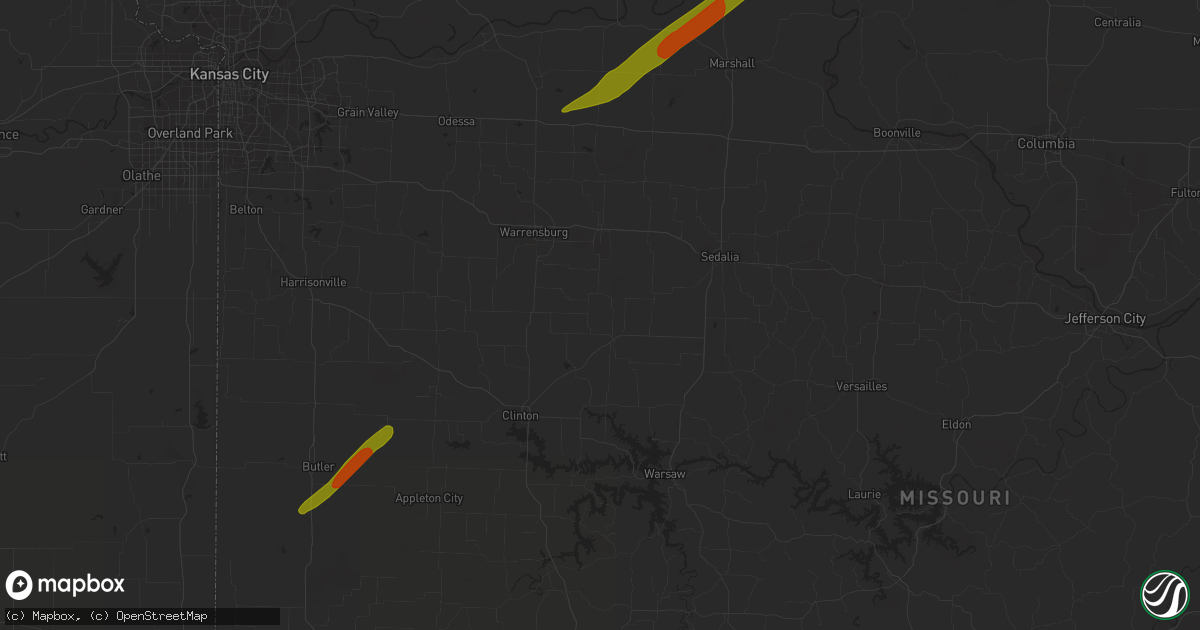 Hail map in Perry, MO on March 31, 2023