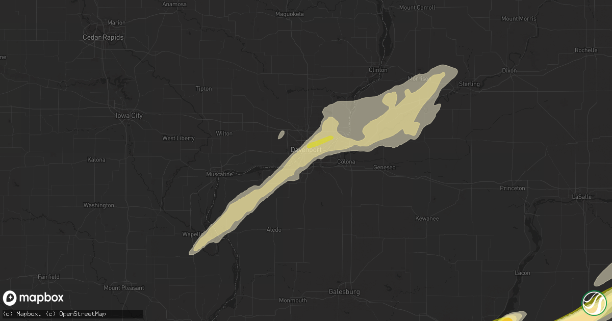 Hail map in Rock Island, IL on March 31, 2023