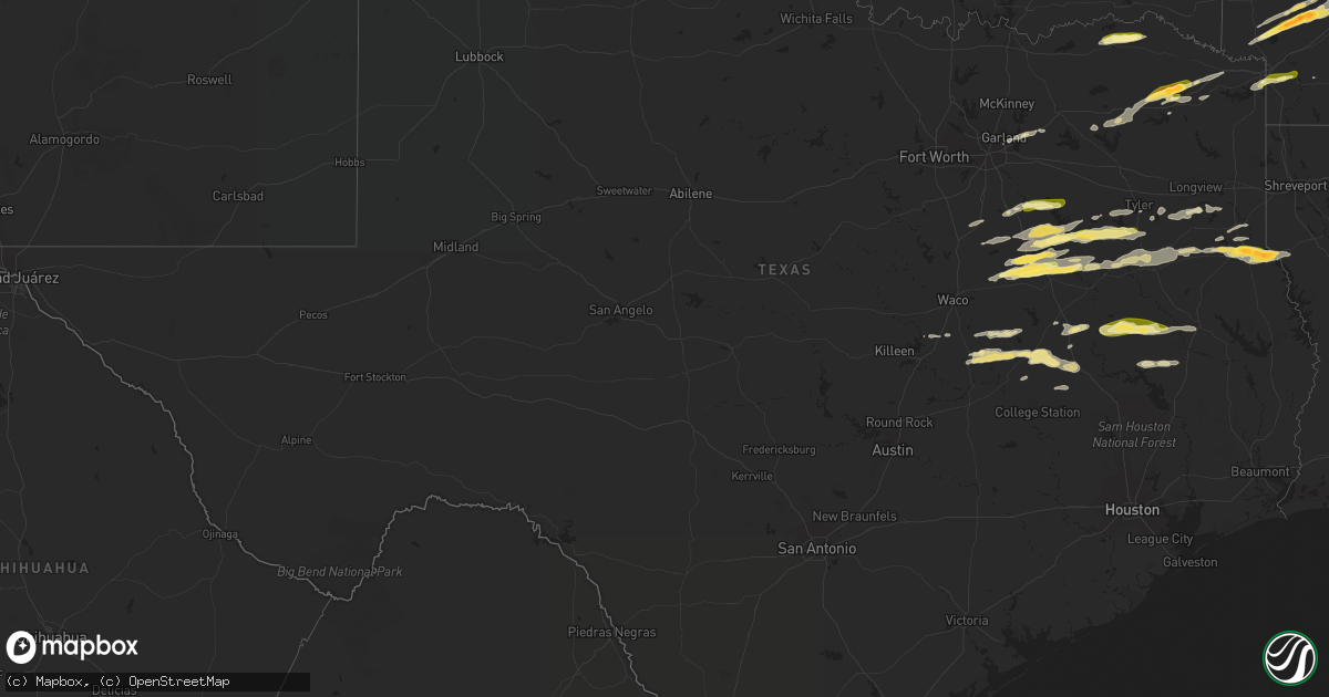 Hail map in Texas on March 31, 2023