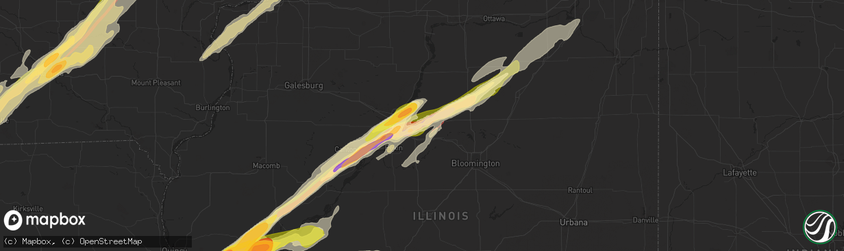 Hail map in Washington, IL on March 31, 2023