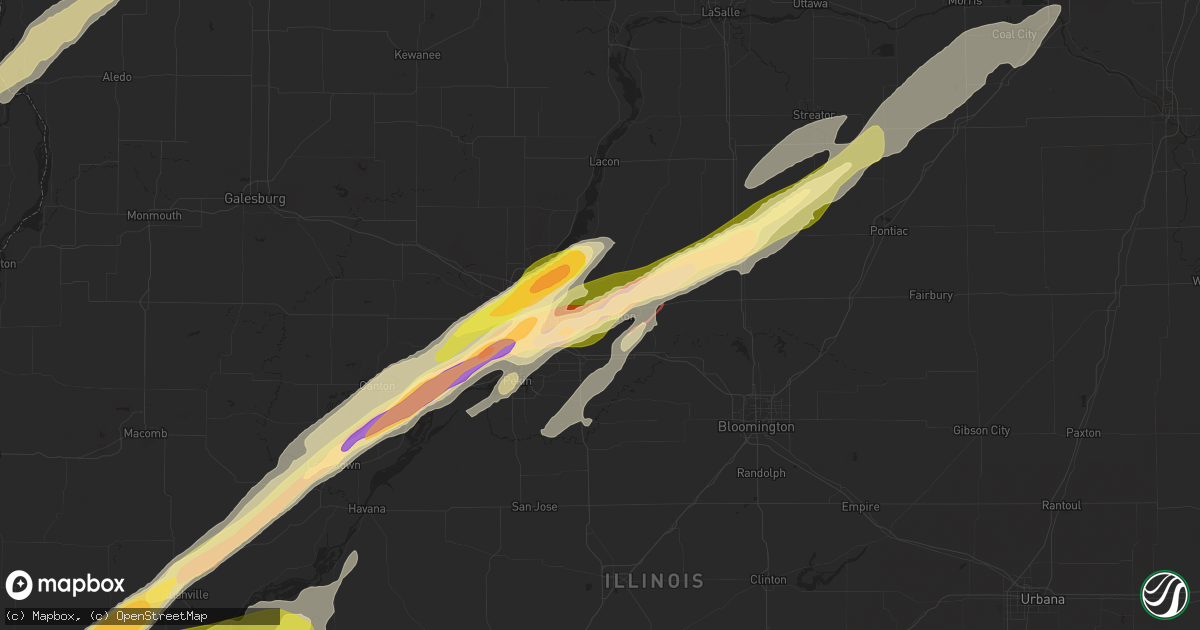 Hail map in Washington, IL on March 31, 2023