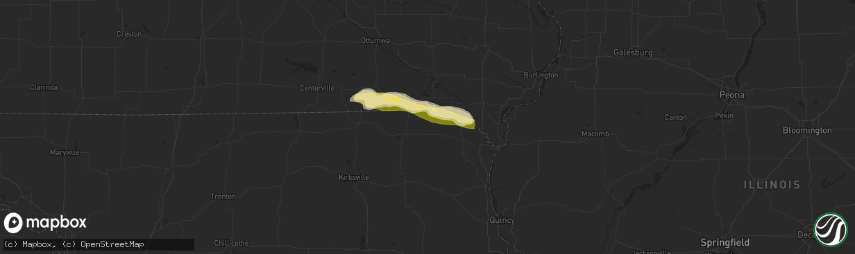 Hail map in Arbela, MO on March 31, 2024