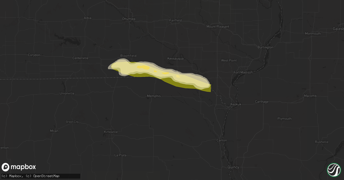 Hail map in Arbela, MO on March 31, 2024