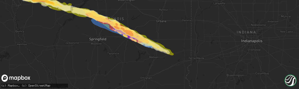 Hail map in Arthur, IL on March 31, 2024