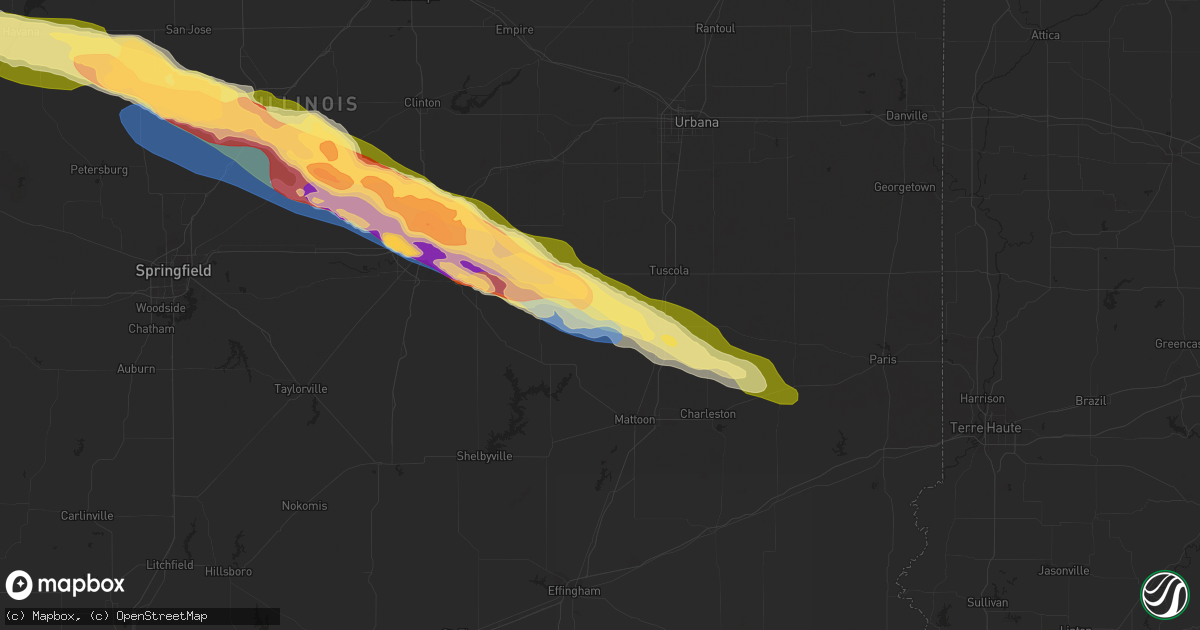 Hail map in Arthur, IL on March 31, 2024