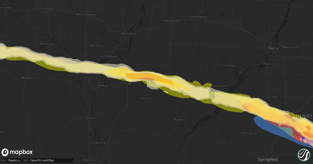 Hail map in Colchester, IL on March 31, 2024