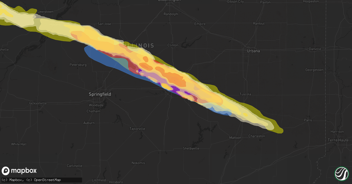 Hail map in Decatur, IL on March 31, 2024