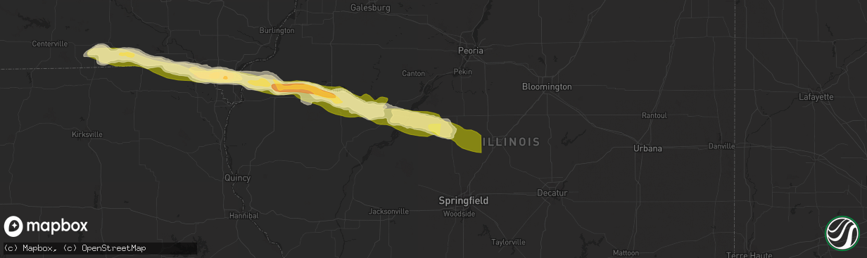 Hail map in Easton, IL on March 31, 2024